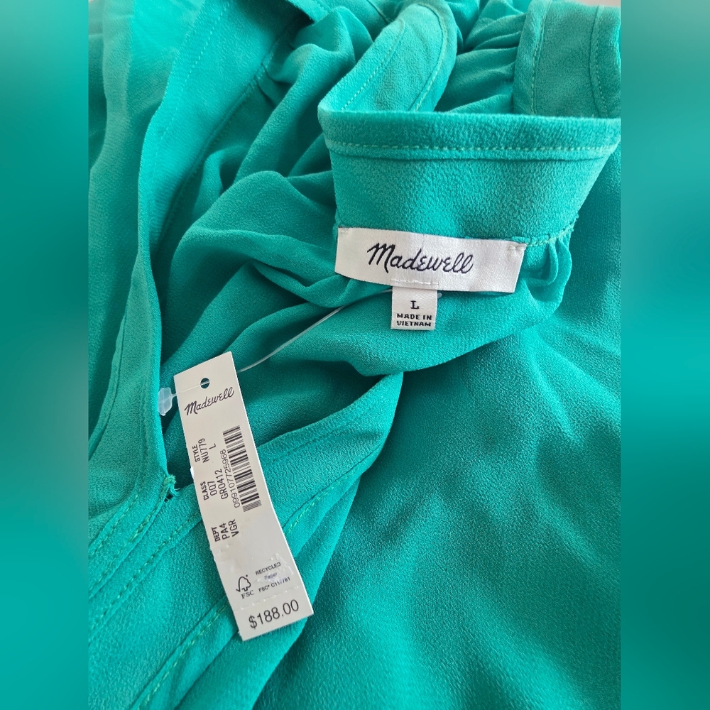 NWT Madewell Women's Sheer V-Neck Dolman Maxi Dress SzL $188 - Picture 9 of 9
